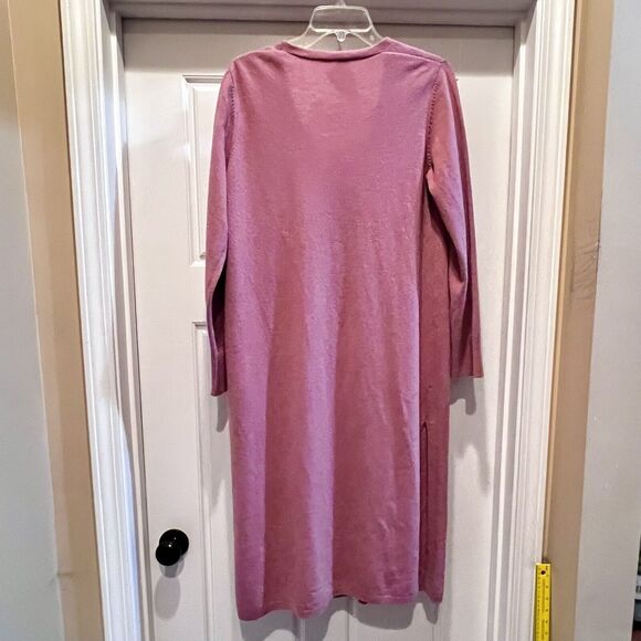 NEW Marella long Cashmere Blend Cardigan Womens Size Medium Rose Mauve Duster - Picture 2 of 9